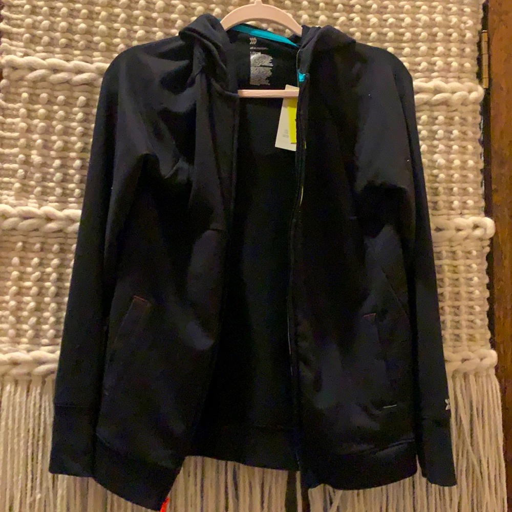 French Terry FZ black hoodie-moisture wicking